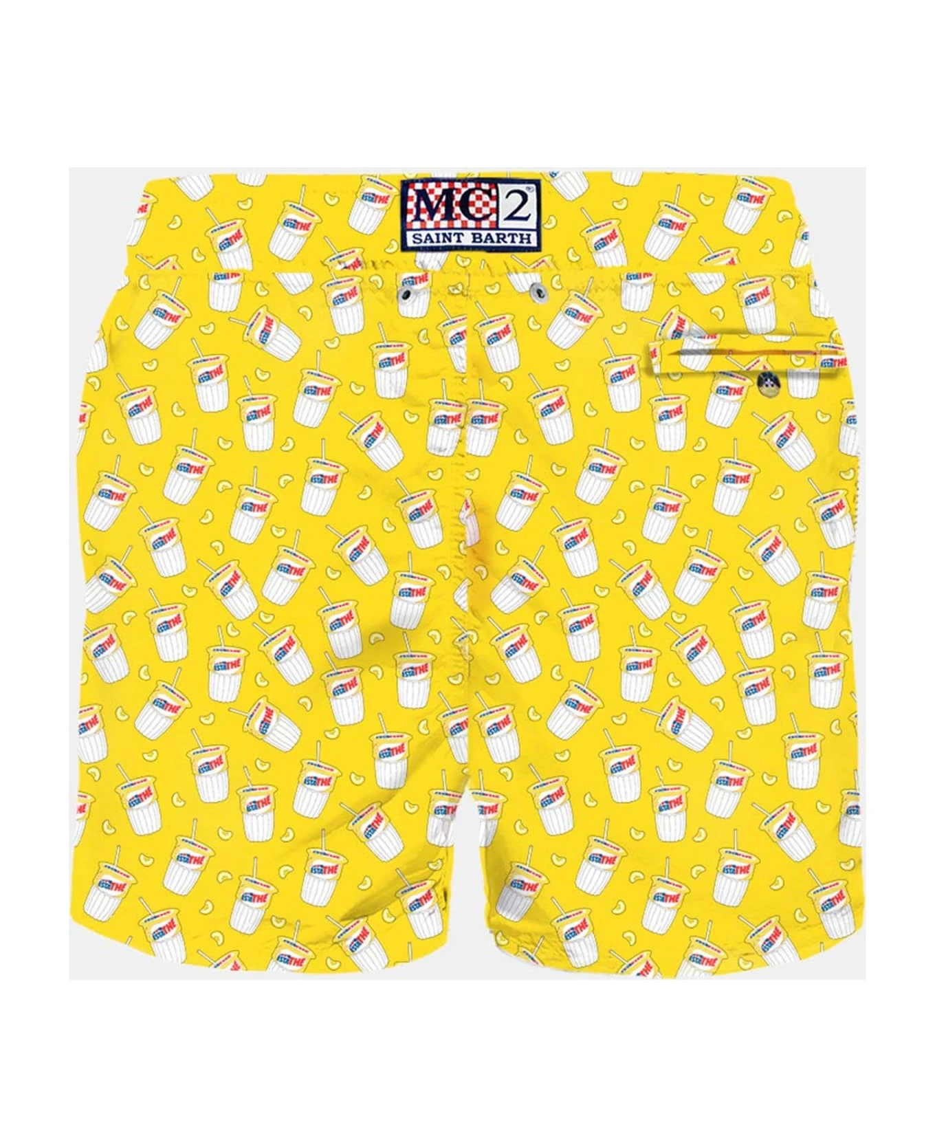 MC2 Saint Barth Man Light Fabric Swim Shorts With Estathé Print | Estathe'® Special Edition - Image 2