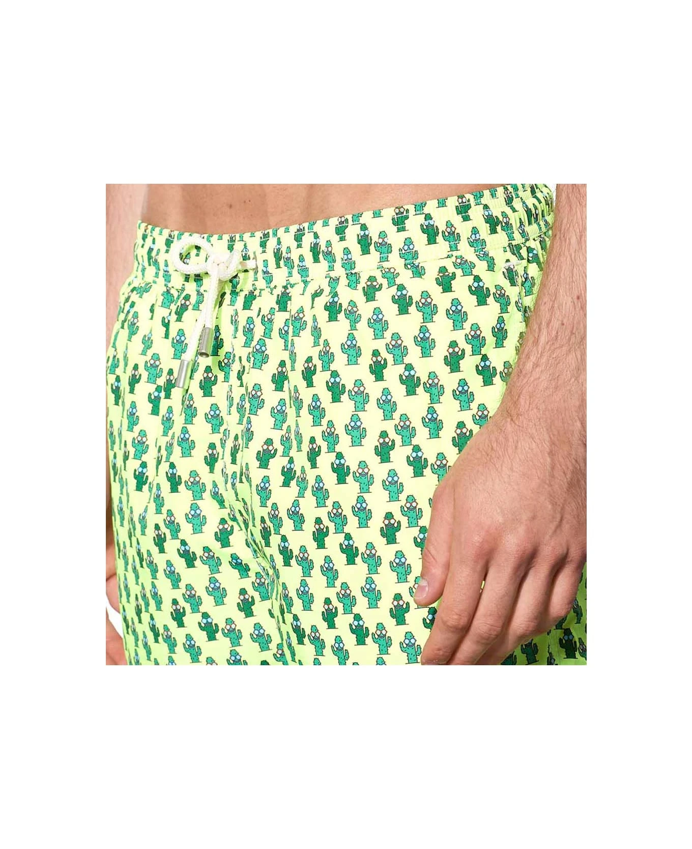 MC2 Saint Barth Light Fabric Man Swim Shorts Cactus Print - Image 5