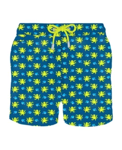MC2 Saint Barth Man Light Fabric Swim Shorts With Fish And Octopus Print