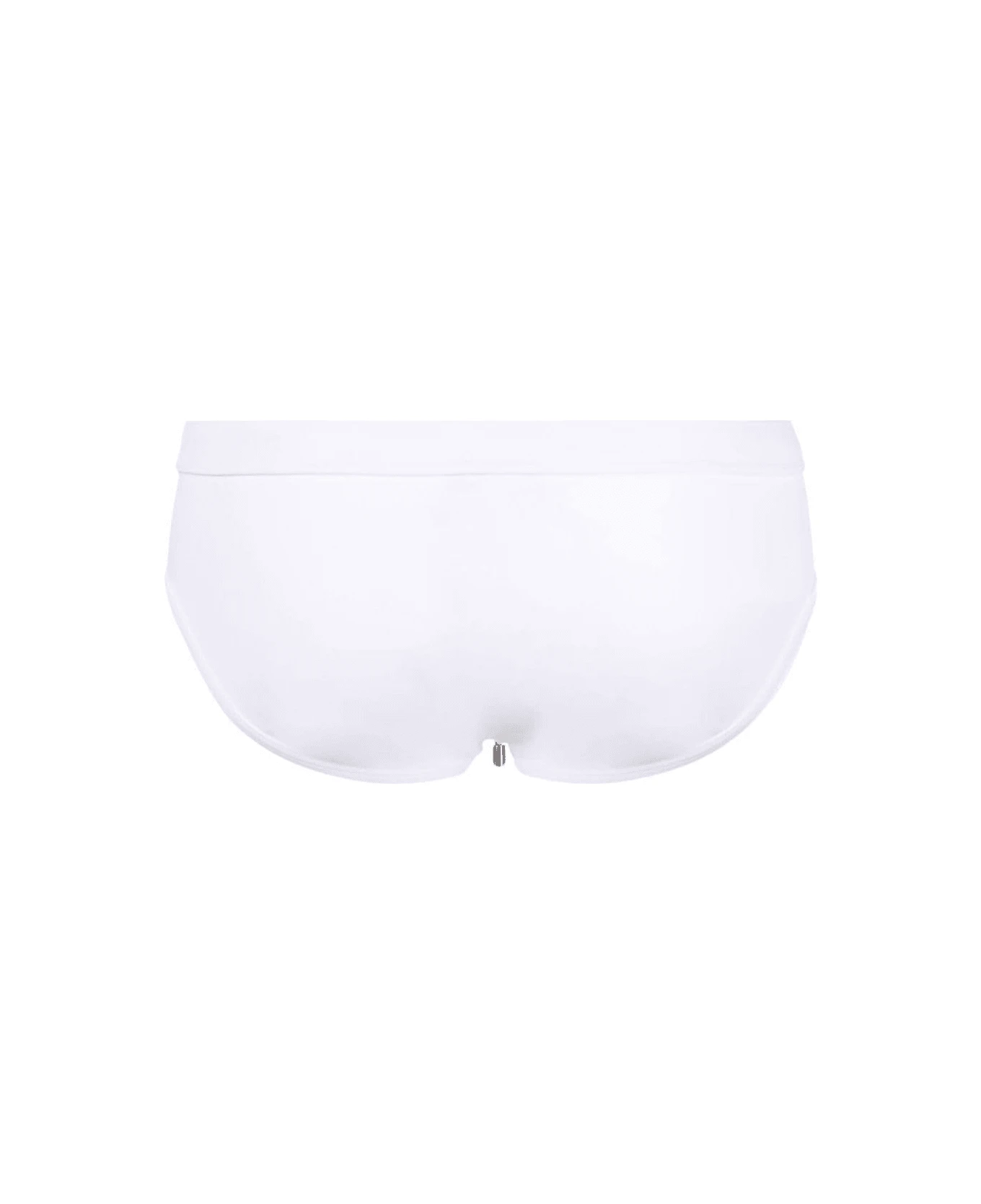 Dolce & Gabbana White Swim Briefs With Branded Drawstring And Logo Tag In Stretch Polyamide Man - Image 2