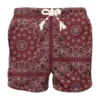 MC2 Saint Barth Man Swim Shorts With Burgundy Bandanna Print