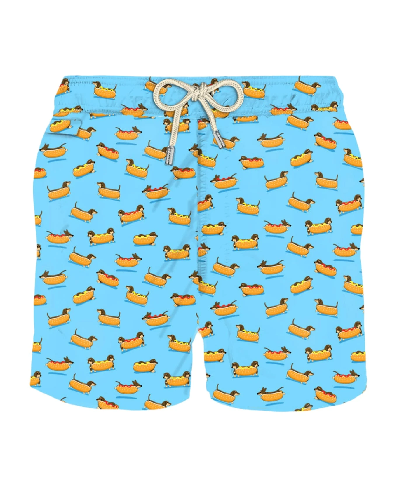 MC2 Saint Barth Man Light Fabric Swim Shorts With Hot Dog Print