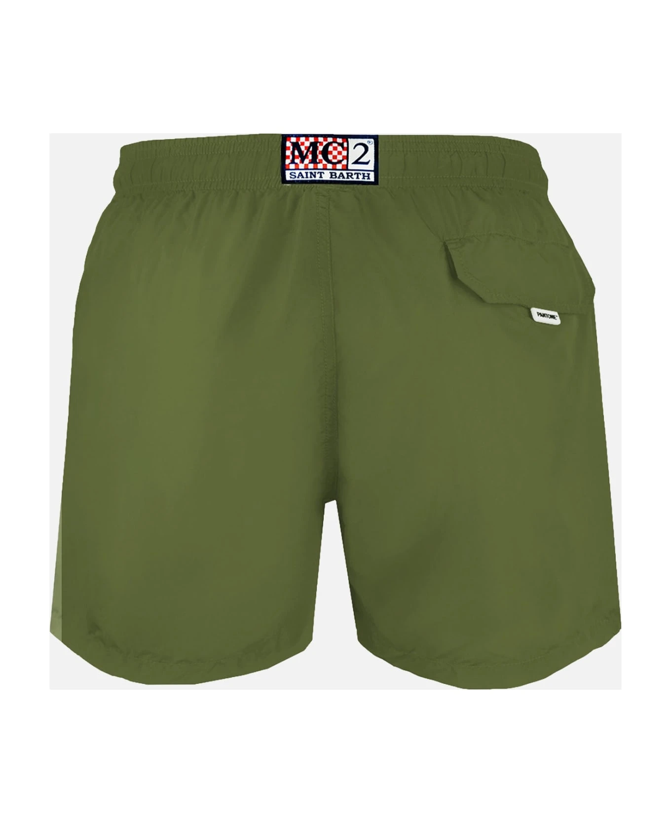 MC2 Saint Barth Man Military Green Swim Shorts | Pantone Special Edition - Image 2