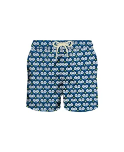 MC2 Saint Barth Man Light Fabric Swim Shorts With Padel Print