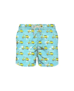 MC2 Saint Barth Light Fabric Man Swim Shorts Vespa® Print | Vespa® Special Edition