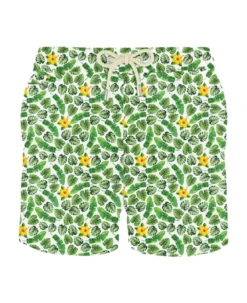 MC2 Saint Barth Man Light Fabric Swim Shorts With Flower Print