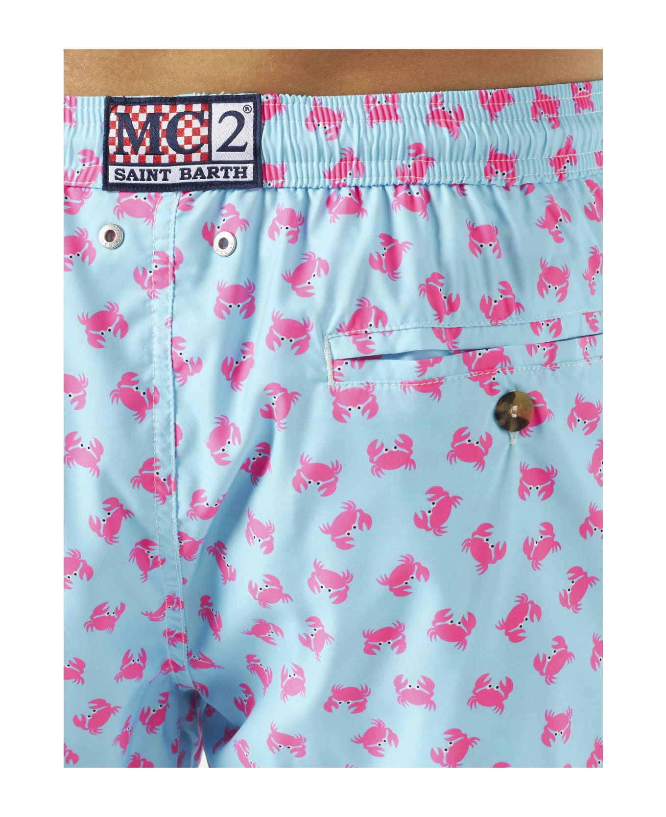 MC2 Saint Barth Man Light Fabric Comfort Swim Shorts With Crabs Print - Image 5