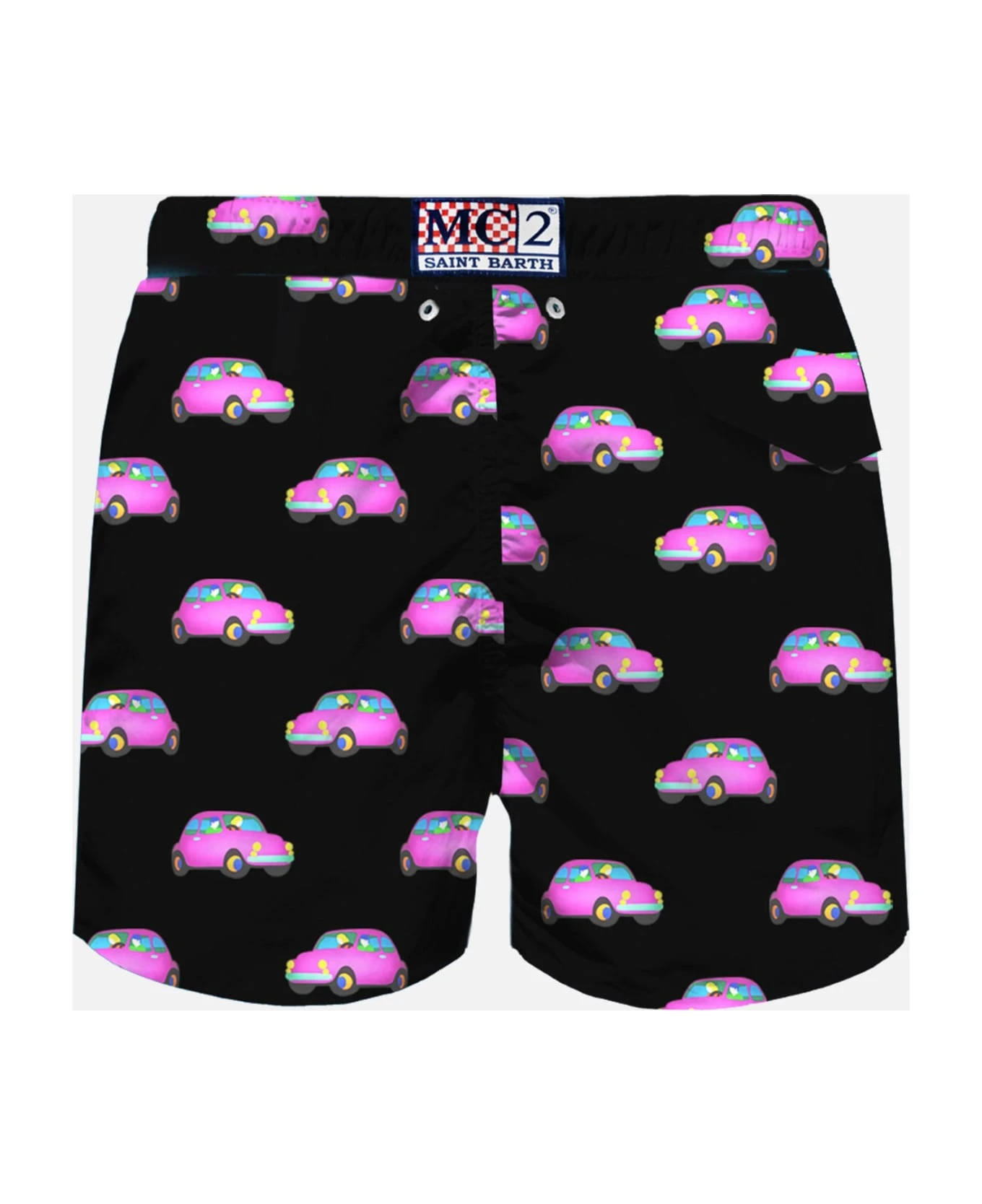 MC2 Saint Barth Man Light Fabric Swim Shorts With Cars Print | Marco Lodola Special Edition - Image 2
