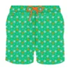 MC2 Saint Barth Man Light Fabric Swim Shorts With Multicolor Starfish Print