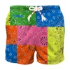 MC2 Saint Barth Man Swim Shorts With Bandanna Multicolor Print