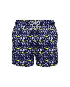 MC2 Saint Barth Light Fabric Man Swim Shorts Sharks Print