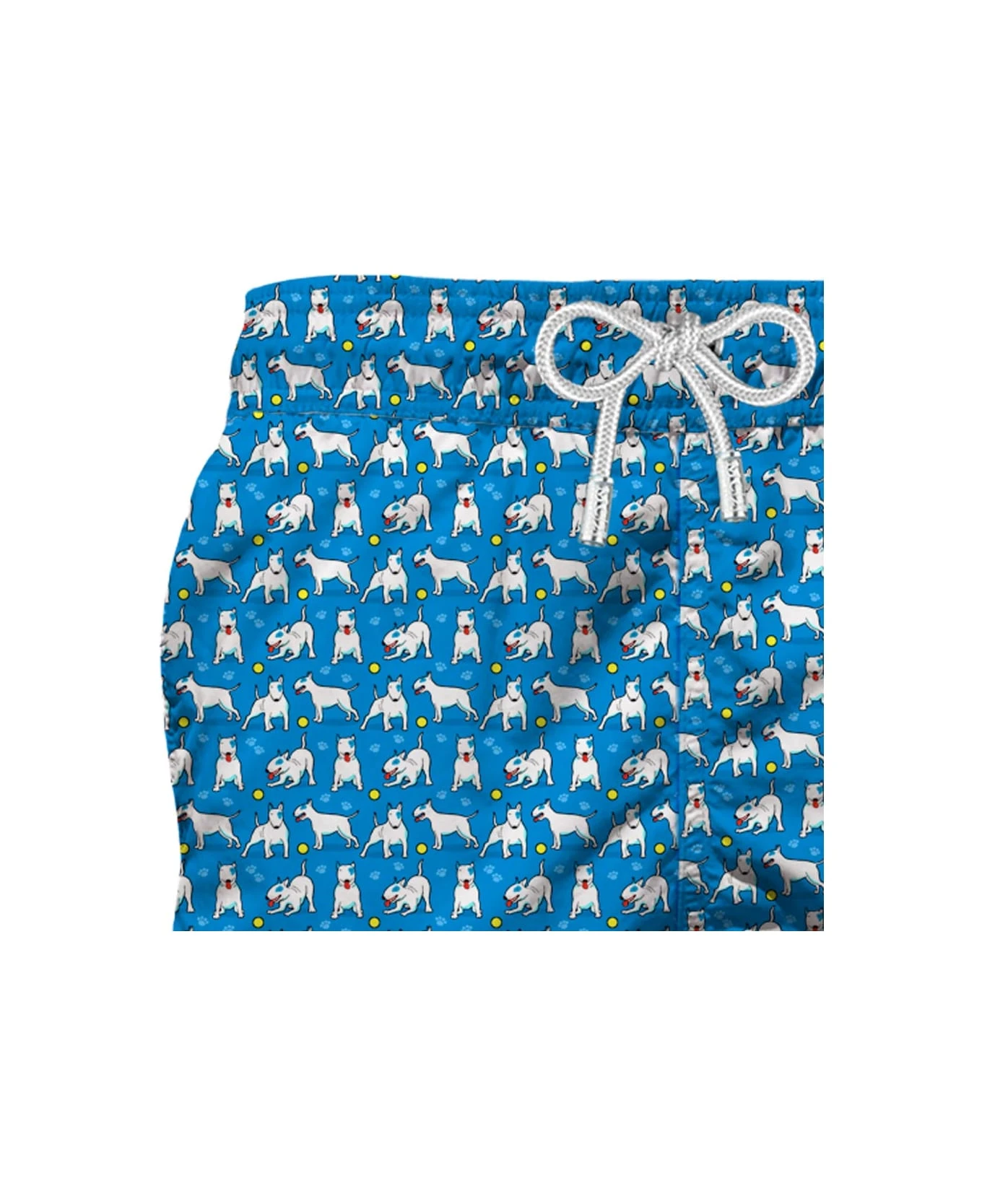 MC2 Saint Barth Light Fabric Long Swim Shorts Bull Terrier Print - Image 2