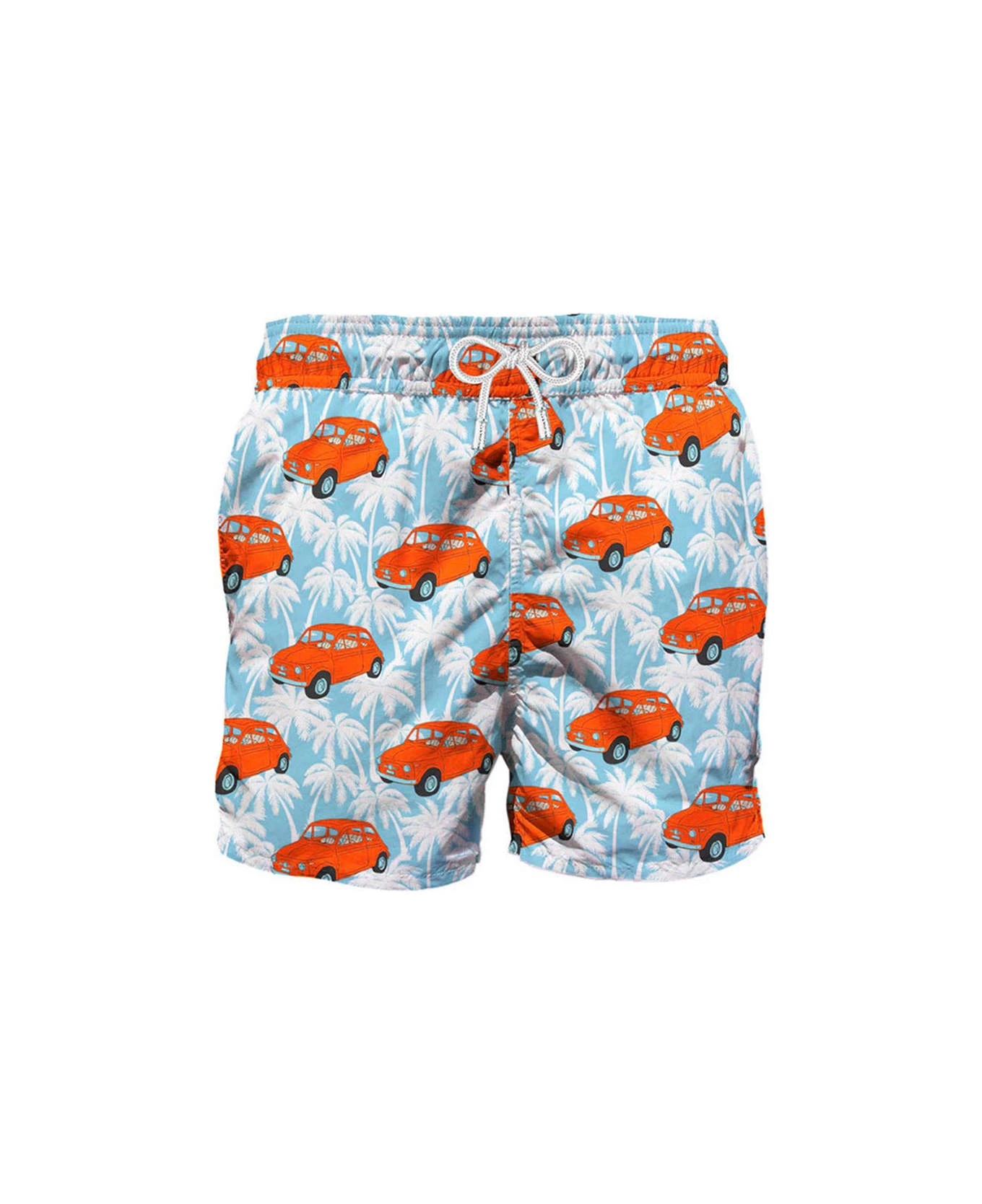 MC2 Saint Barth Man Swim Shorts With Fiat 500 Car Print | |fiat© 500 Special Edition