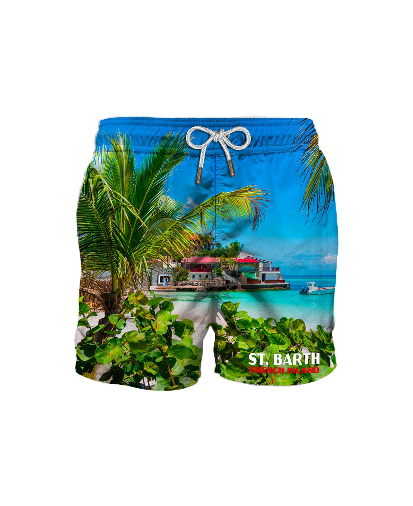 MC2 Saint Barth Man Swim Shorts With Caribbean Island Print