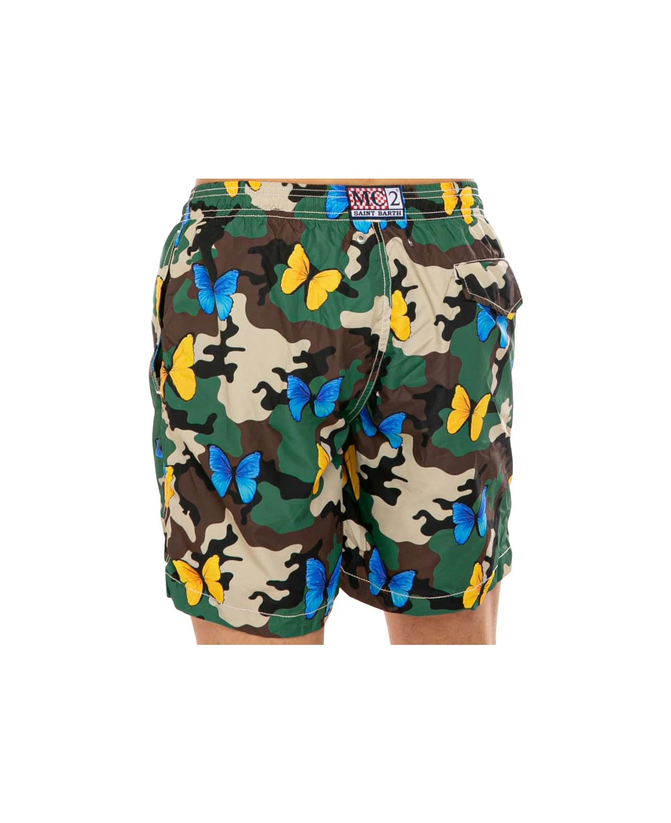 MC2 Saint Barth Light Fabric Man Swim Shorts Butterfly And Camouflage Print - Image 5