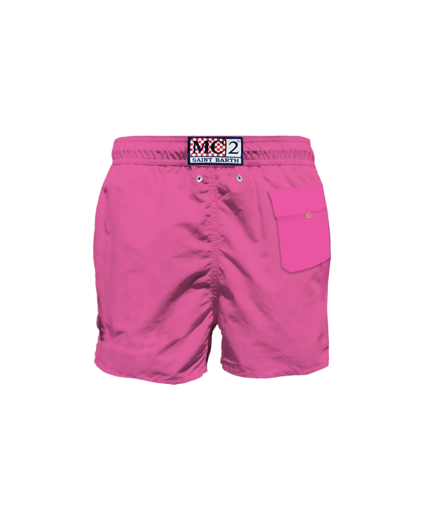 MC2 Saint Barth Man Fluo Pink Swim Shorts With Pocket - Image 2