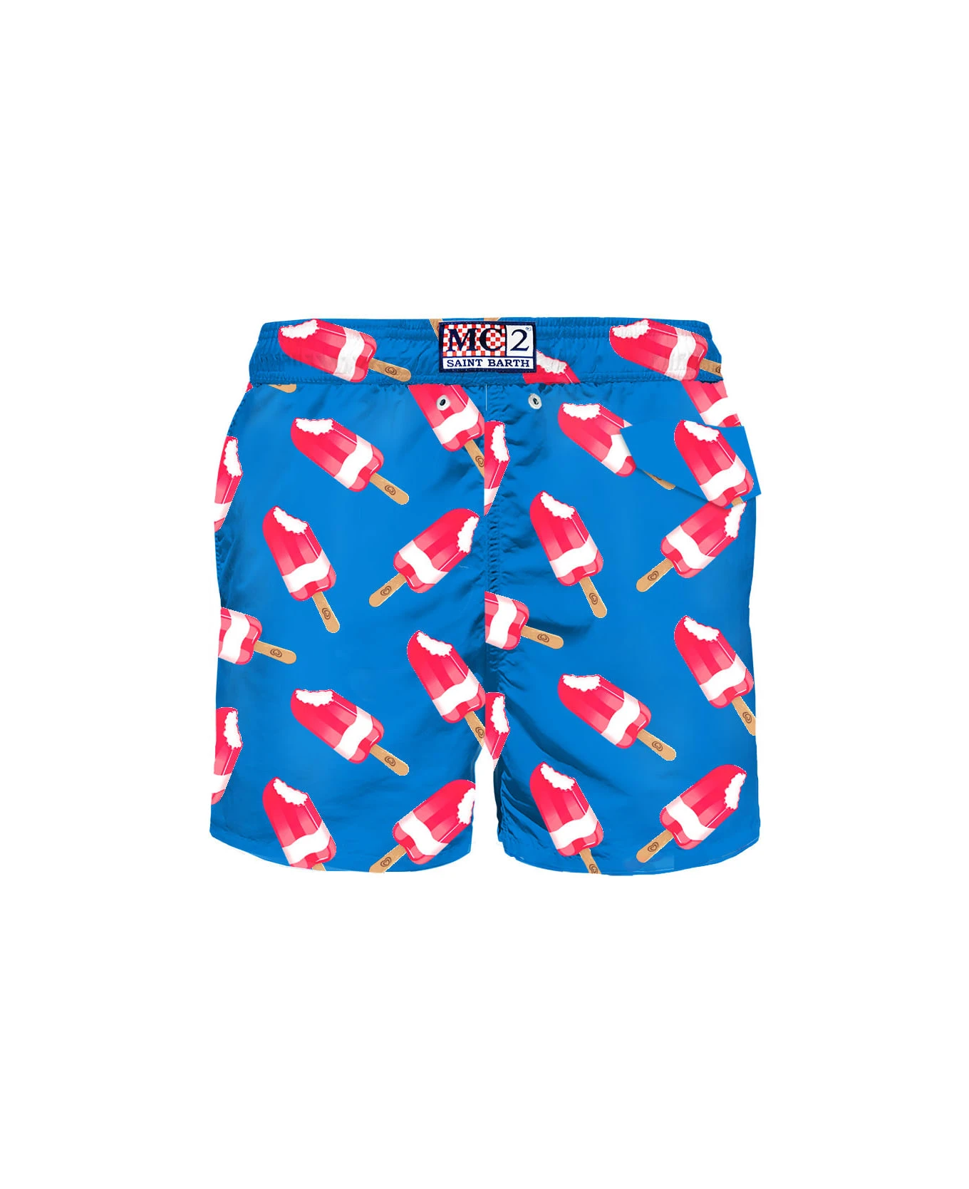 MC2 Saint Barth Man Swim Shorts With Fior Di Fragola Print | Algida® Special Edition - Image 2