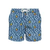 MC2 Saint Barth Light Fabric Man Swim Shorts Duckies And Sharks Print