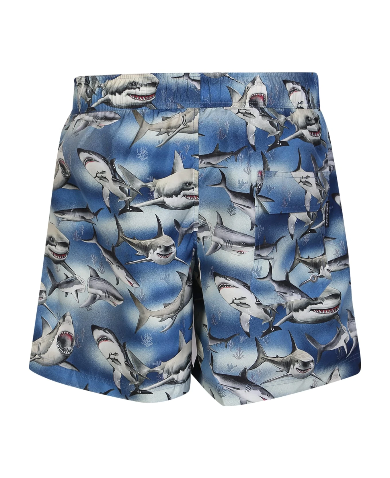 Palm Angels Blue Shark Swim Shorts - Image 2