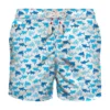 MC2 Saint Barth Man Light Fabric Swim Shorts With Sharks Print