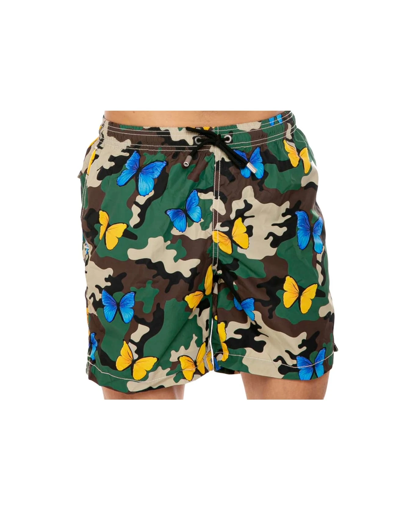MC2 Saint Barth Light Fabric Man Swim Shorts Butterfly And Camouflage Print - Image 3