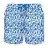 MC2 Saint Barth Man Light Fabric Swim Shorts With Blue Leaves Print