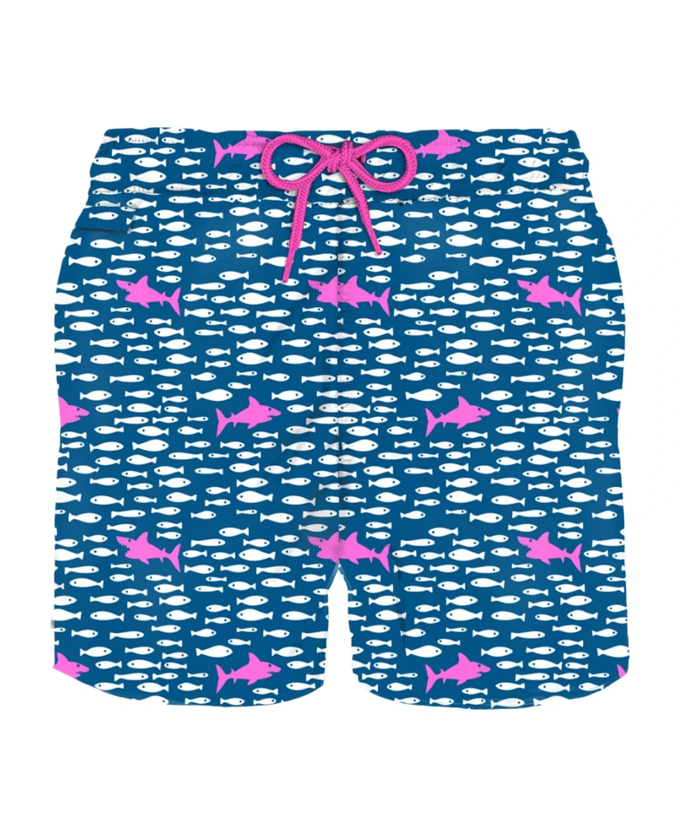 MC2 Saint Barth Man Light Fabric Swim Shorts With Fish And Sharks Print