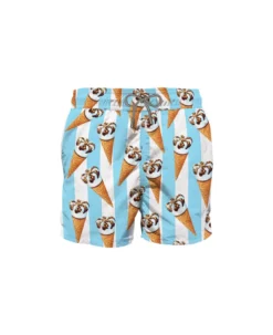 MC2 Saint Barth Man Classic Swim Shorts With Cornetto Print | Algida® Special Edition