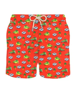 MC2 Saint Barth Man Light Fabric Swim Shorts With Crocodile Print