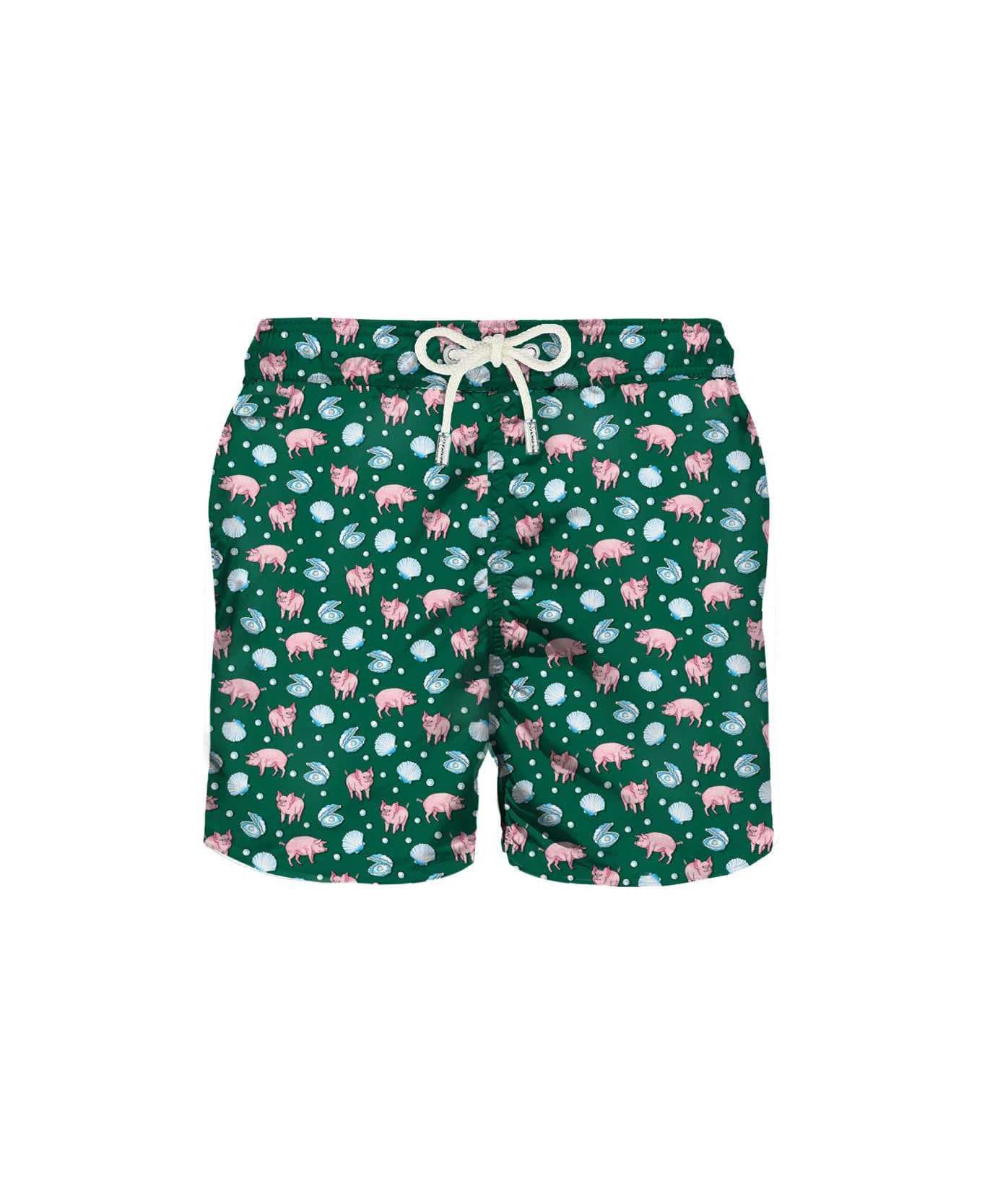 MC2 Saint Barth Light Fabric Man Swim Shorts Pig And Pearl Print