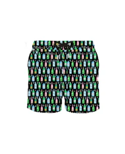 MC2 Saint Barth Man Light Fabric Swim Shorts With Bollicine Print