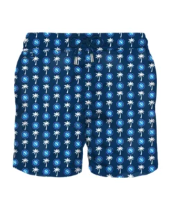 MC2 Saint Barth Man Light Fabric Swim Shorts With Napoli Logo Print | Ssc Napoli Special Edition