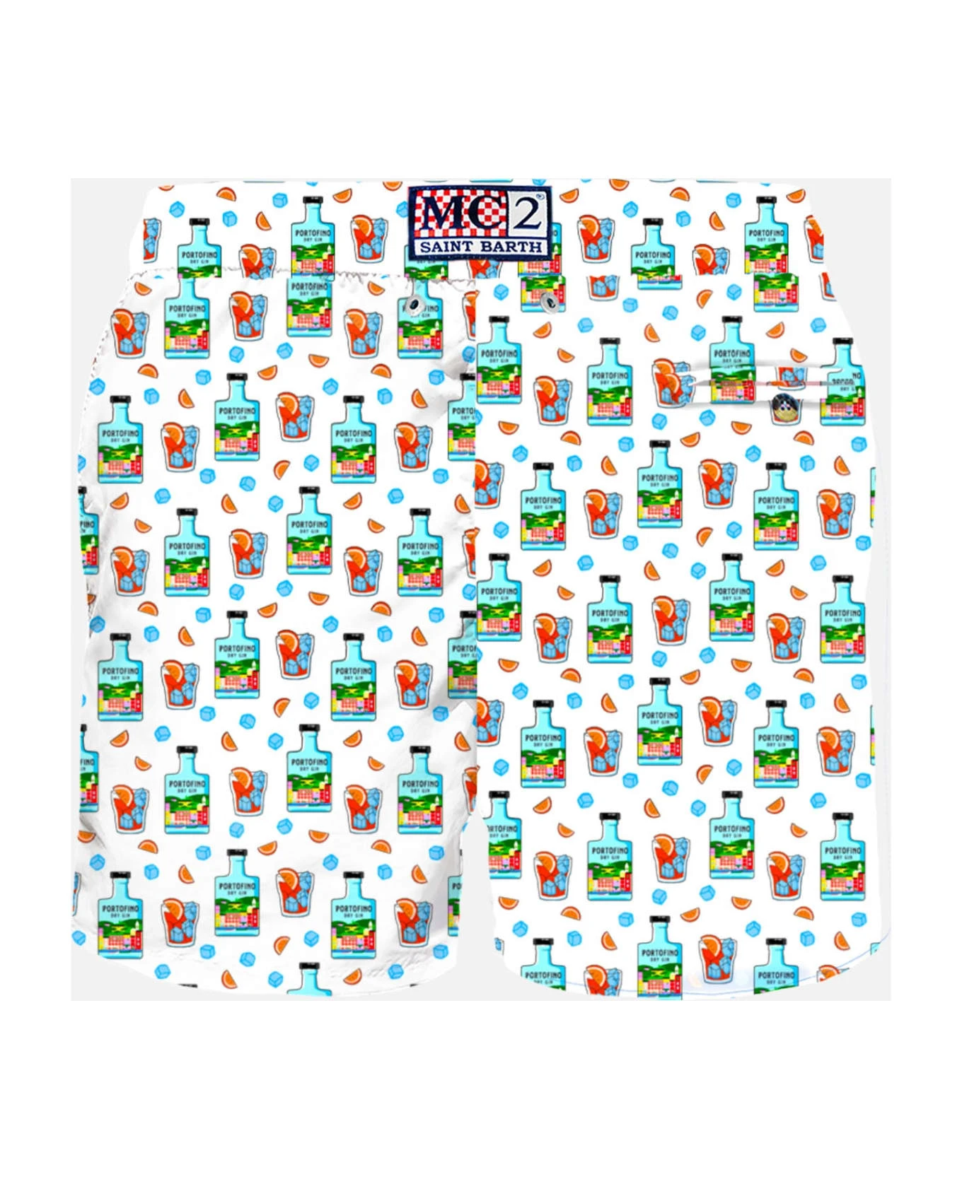 MC2 Saint Barth Man Light Fabric Swim Shorts With Portofino Gin Print | Portofino Dry Gin Special Edition - Image 2