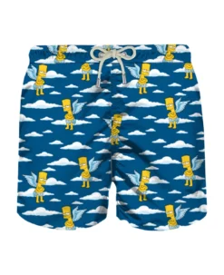MC2 Saint Barth Man Light Fabric Swim Shorts With Bart Angel Print | The Simpsons Special Edition