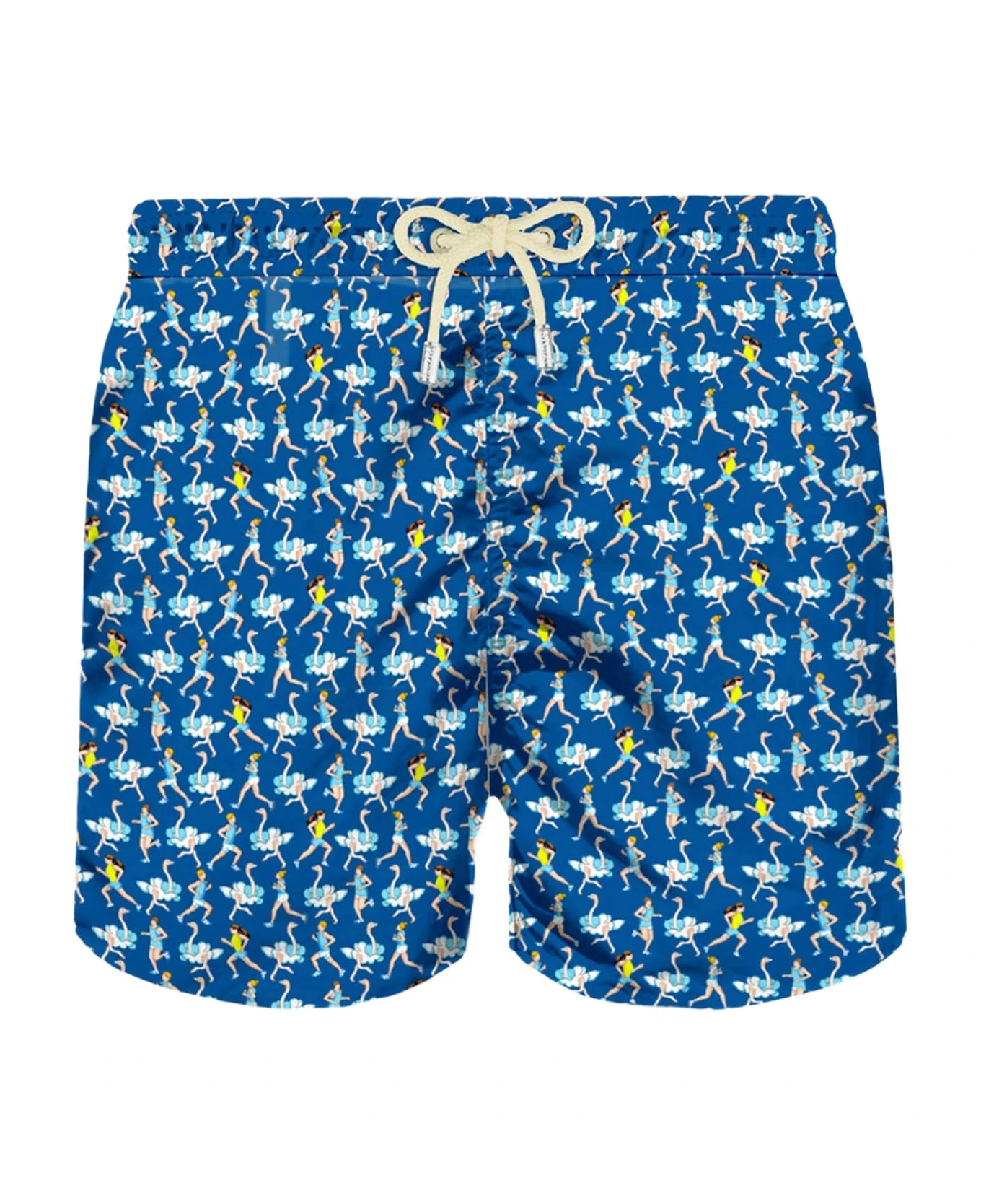 MC2 Saint Barth Man Light Fabric Swim Shorts With Runners Print