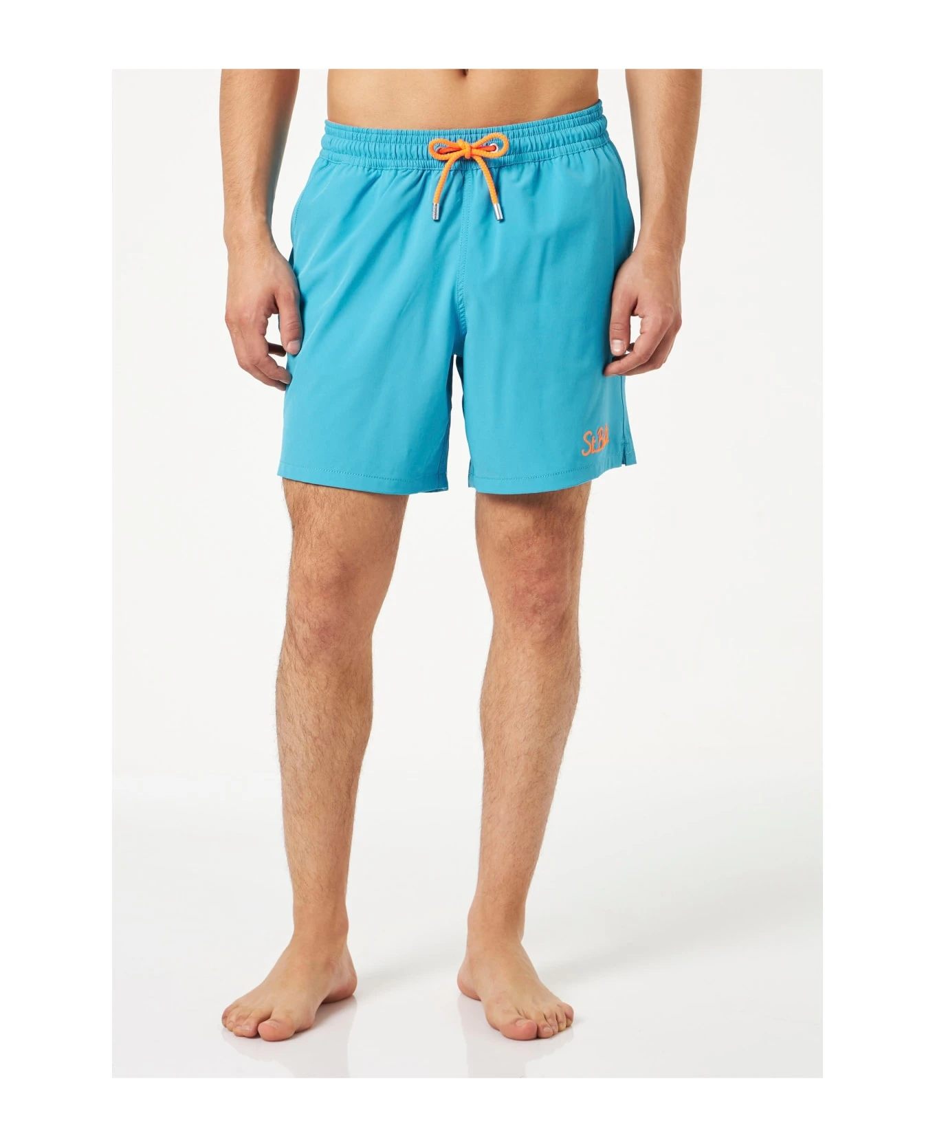 MC2 Saint Barth Man Light Blue Comfort Swim Shorts - Image 3