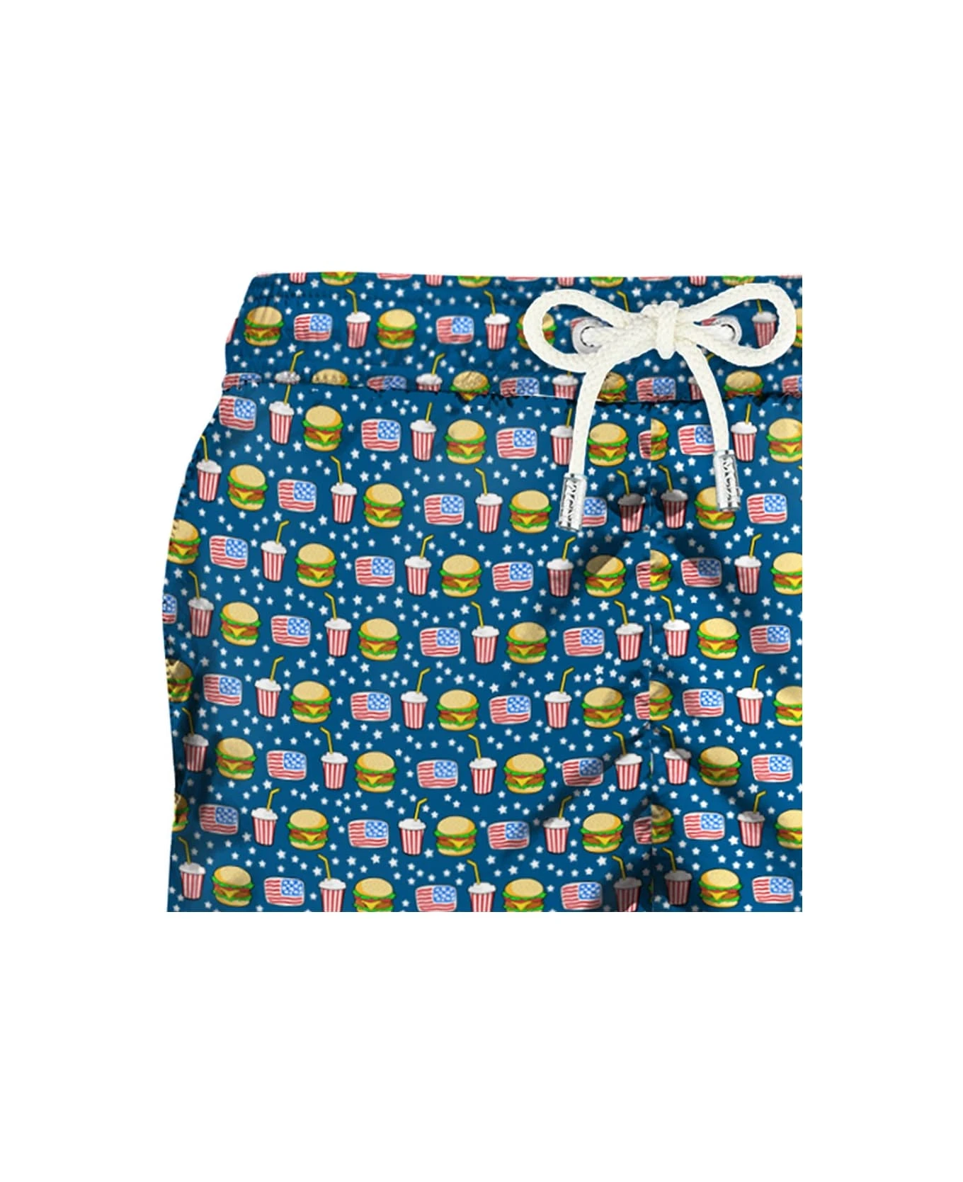 MC2 Saint Barth Light Fabric Man Swim Shorts Fast Food Print - Image 3