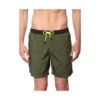 MC2 Saint Barth Dark Green Light Fabric Zipped Swim Shorts