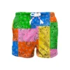 MC2 Saint Barth Man Swim Shorts With Multicolor Bandanna Print