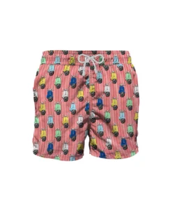 MC2 Saint Barth Man Classic Swim Shorts With Vespa Print | Vespa® Special Edition