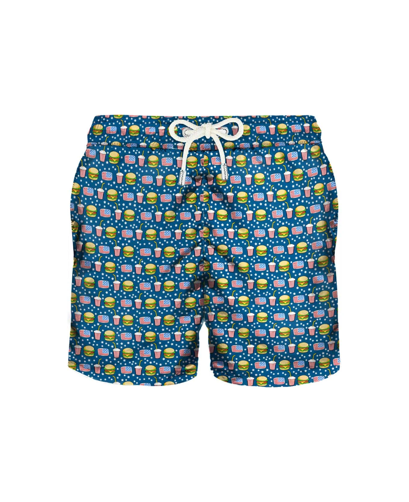 MC2 Saint Barth Light Fabric Man Swim Shorts Fast Food Print