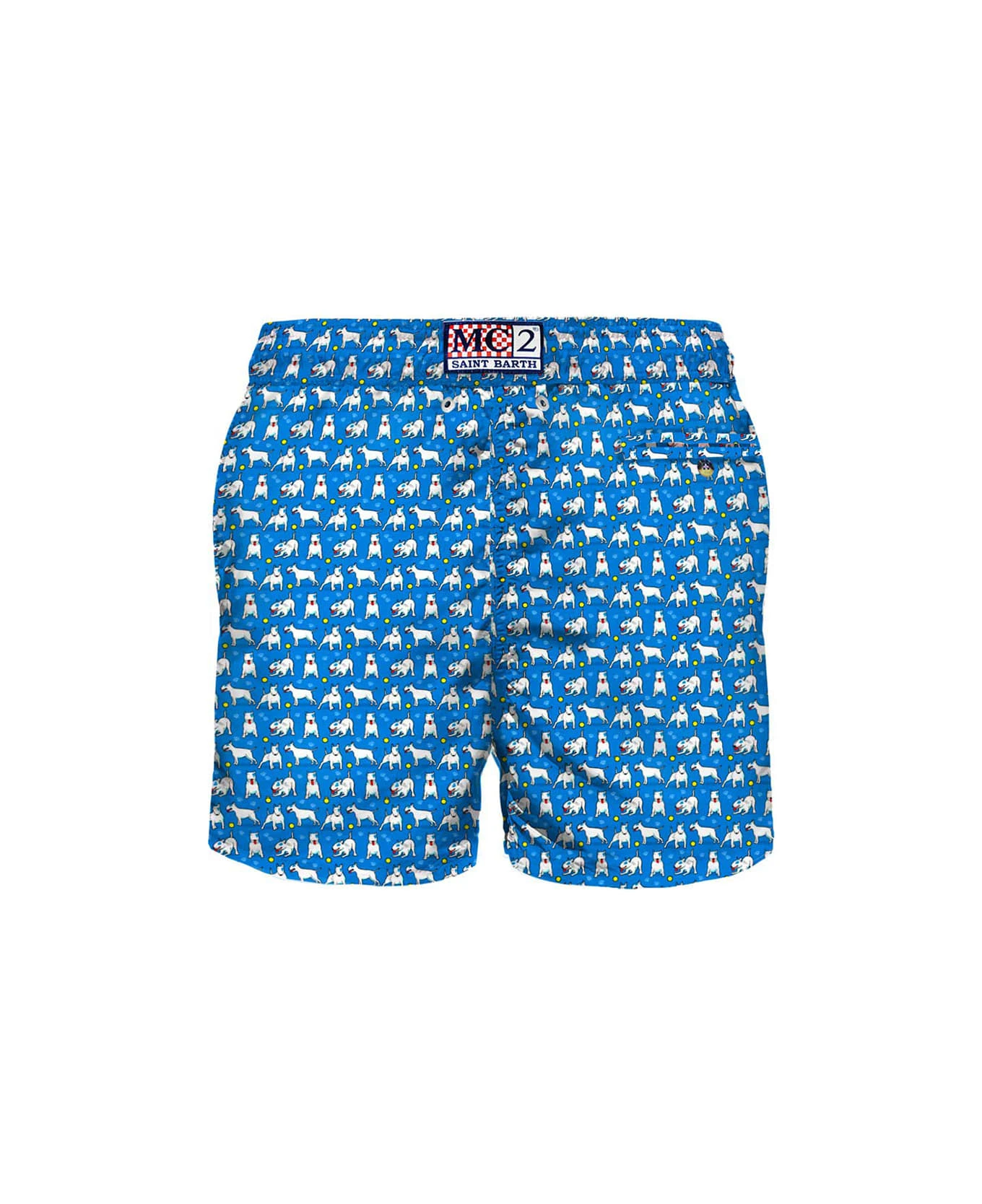 MC2 Saint Barth Light Fabric Man Swim Shorts Bull Terrier Print - Image 2