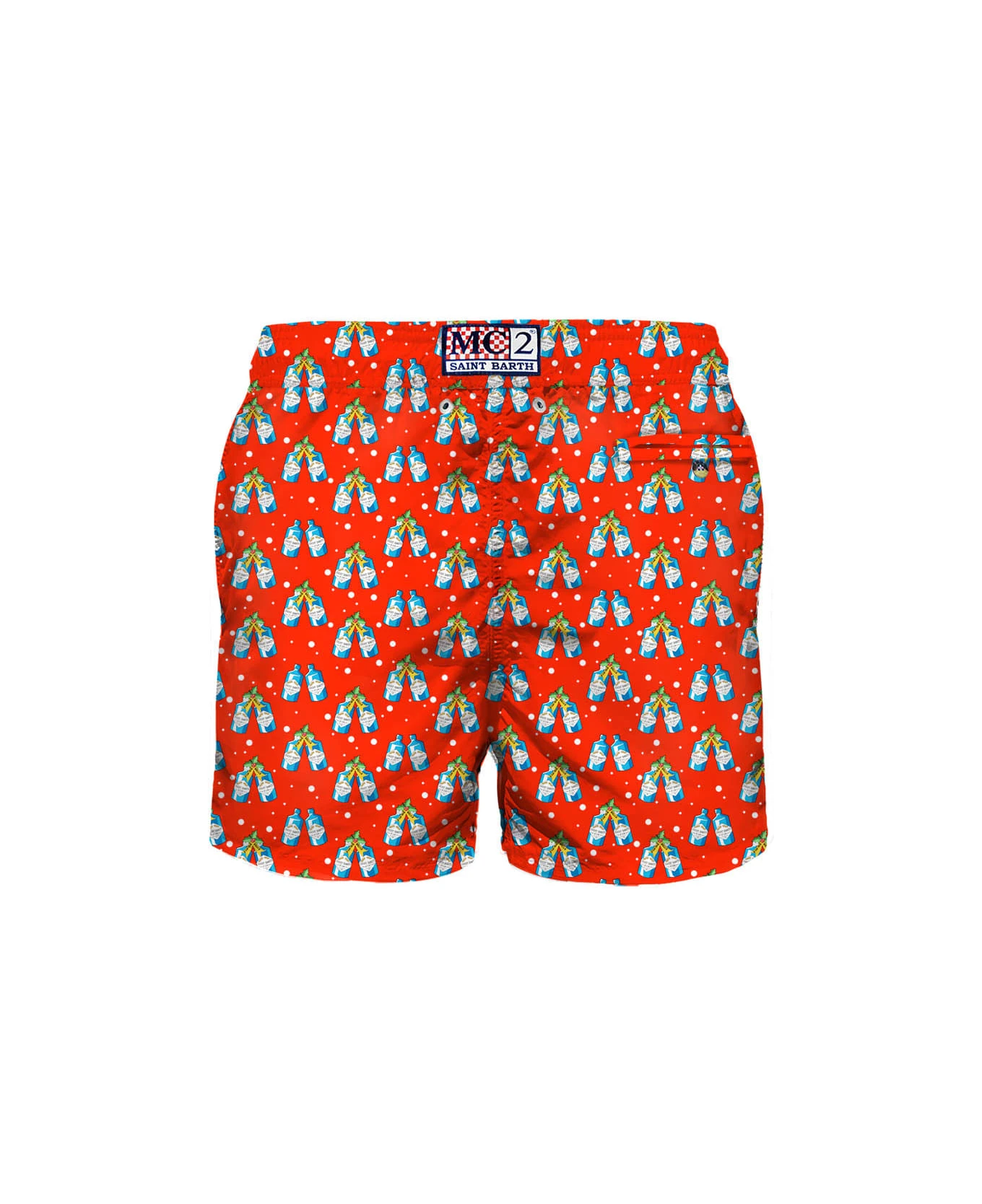 MC2 Saint Barth Light Fabric Man Swim Shorts With Gin-gle Drink Print - Image 2