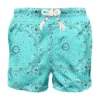 MC2 Saint Barth Man Swim Shorts With Water Green Bandanna Print