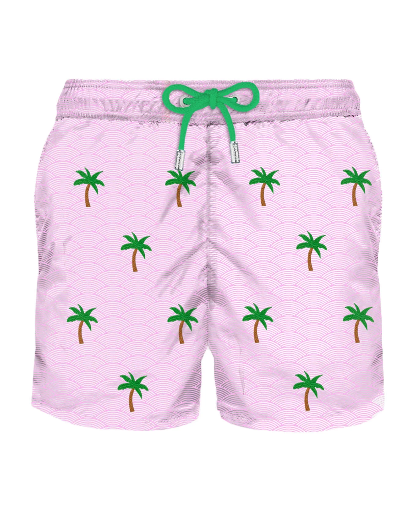 MC2 Saint Barth Man Light Fabric Swim Shorts With Palm Embroidery