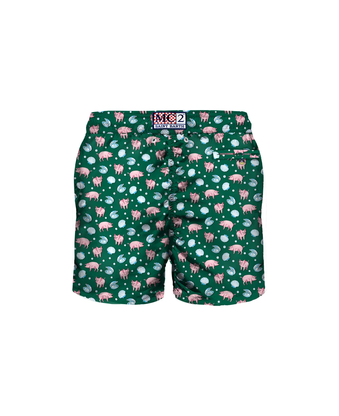MC2 Saint Barth Light Fabric Man Swim Shorts Pig And Pearl Print - Image 2