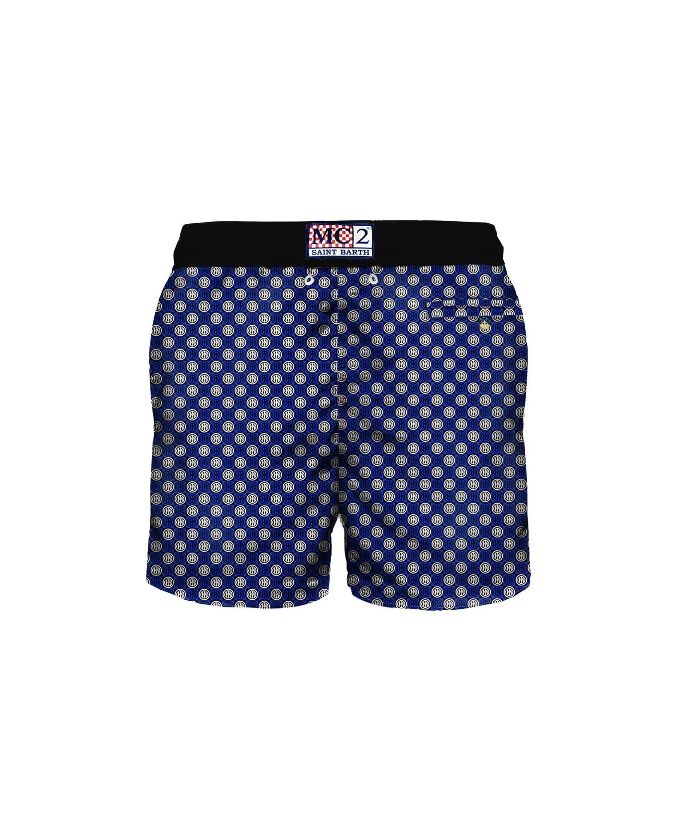 MC2 Saint Barth Man Light Fabric Swim Shorts With Inter Print | Inter Special Edition - Image 2