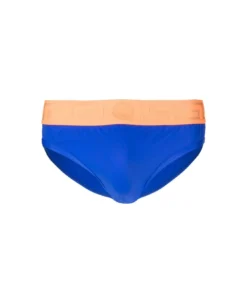 Versace Blue Swim Briefs With Branded Waistband In Polyamide Man