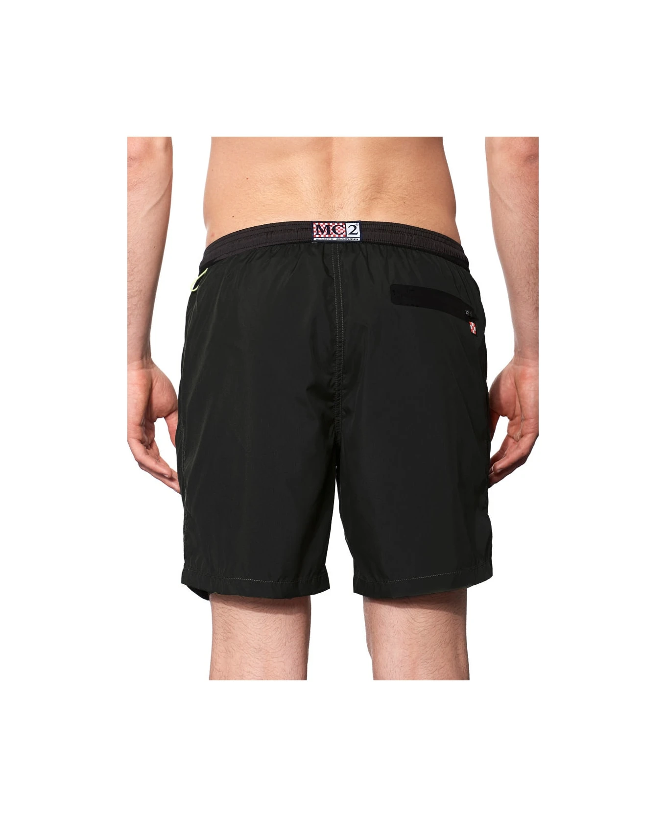 MC2 Saint Barth Man Black Zipped Swim Shorts - Image 2