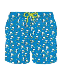 MC2 Saint Barth Man Light Fabric Swim Shorts With Snoopy Padel Print | Snoopy - Peanuts Special Edition
